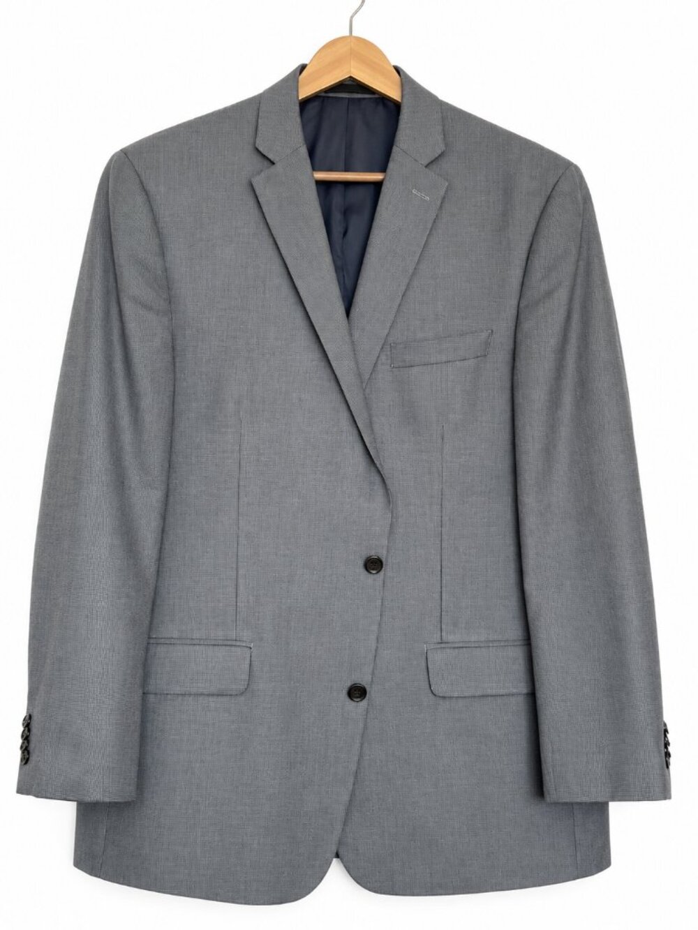 Michael Kors Men’s Wool Blazer Sport Coat Gray Micro Check Size 46L
